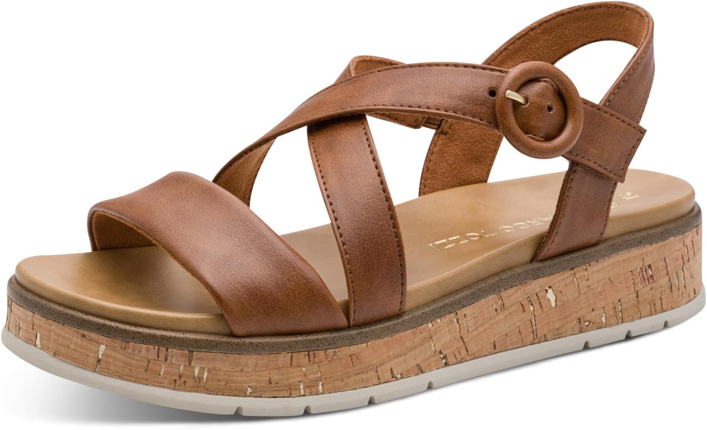 Detalle de MARCO TOZZI Damen Sandale – weiches Feel Me Fußbett, vegan, mit MT Soft Lining