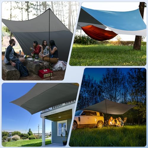 Thumbnail 6 de Forceatt Zeltplane: 3,7 × 4,3 m Ultraleichtes Tarp aus 150D Oxford mit UPF50+, PU3000, blau