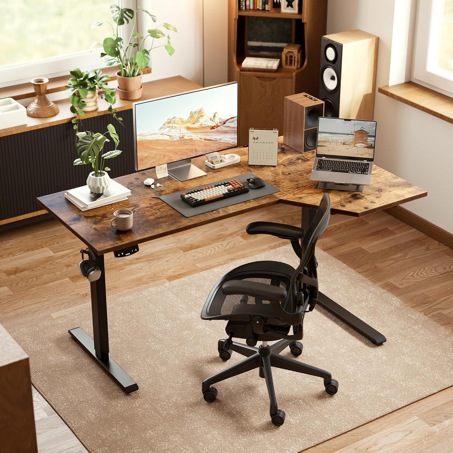 Thumbnail 1 de Agilestic L-Shaped 55" Electric Standing Desk ⚙