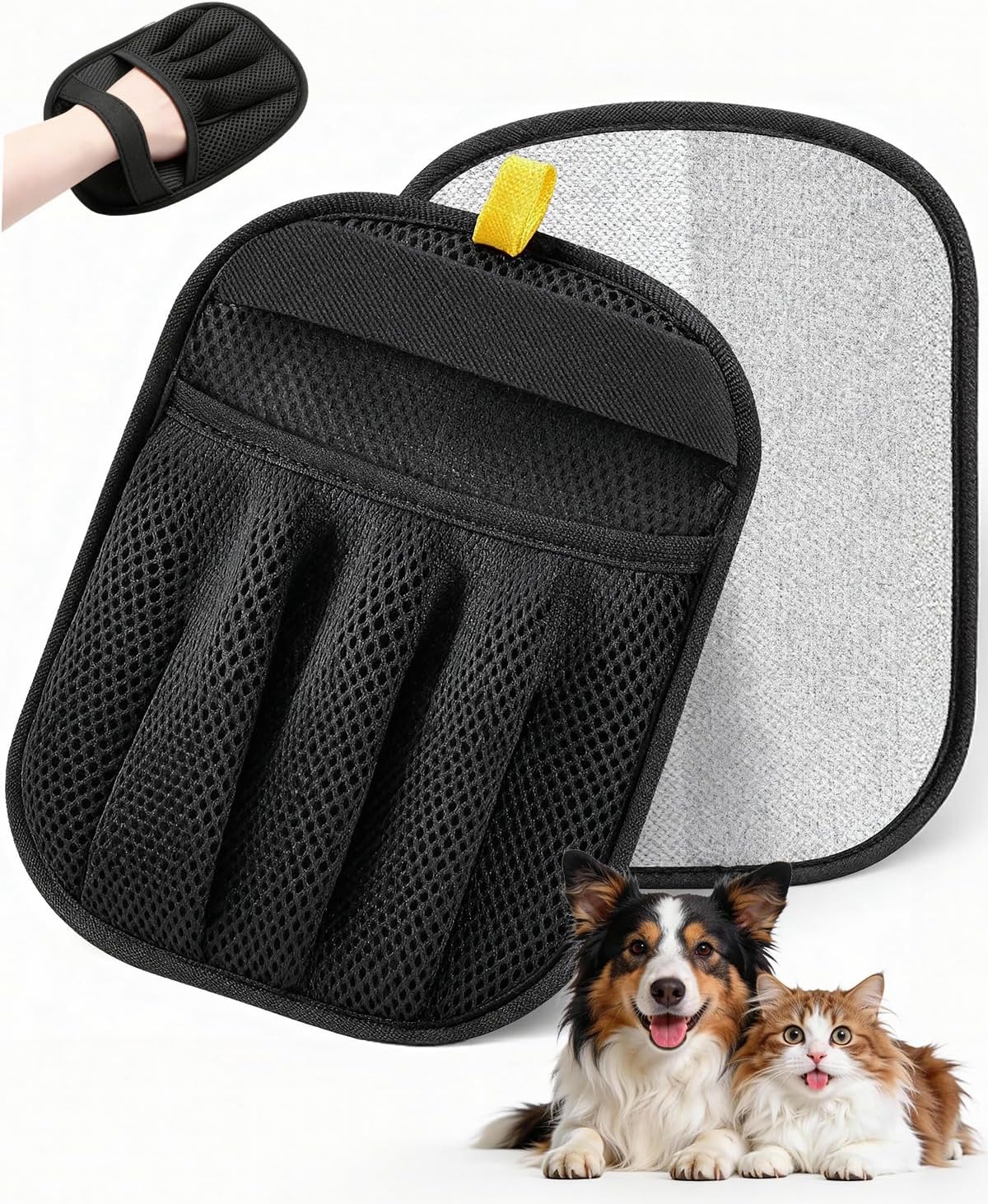 Guanti per la rimozione dei peli di animali JIMYIU (Confezione da 2) – Riutilizzabili e lavabili, per cani e gatti