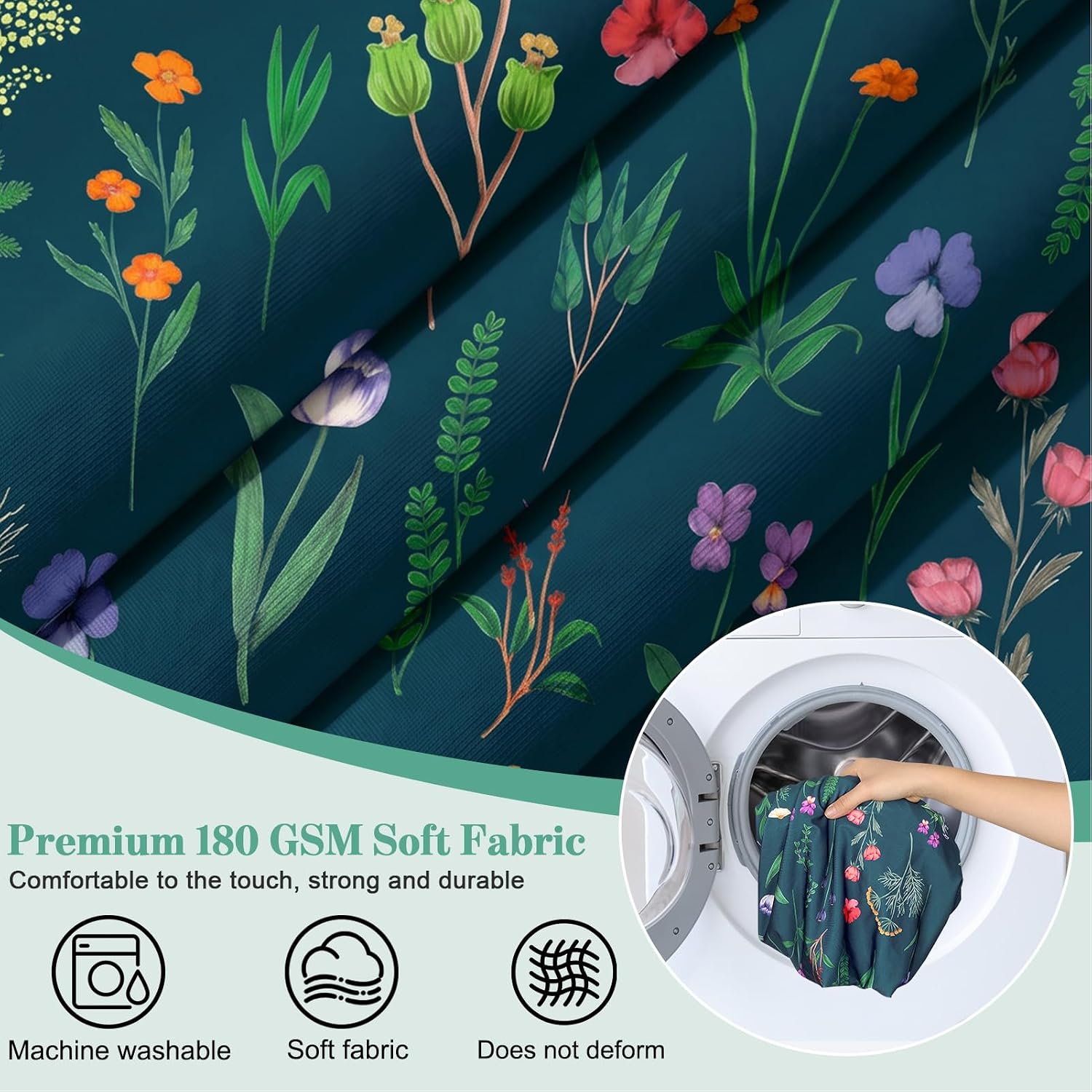 Thumbnail 6 de pickyNproud XZFBW000610-M-FBA Patio Cushion Covers, 8-Pack, Green Floral Stretch