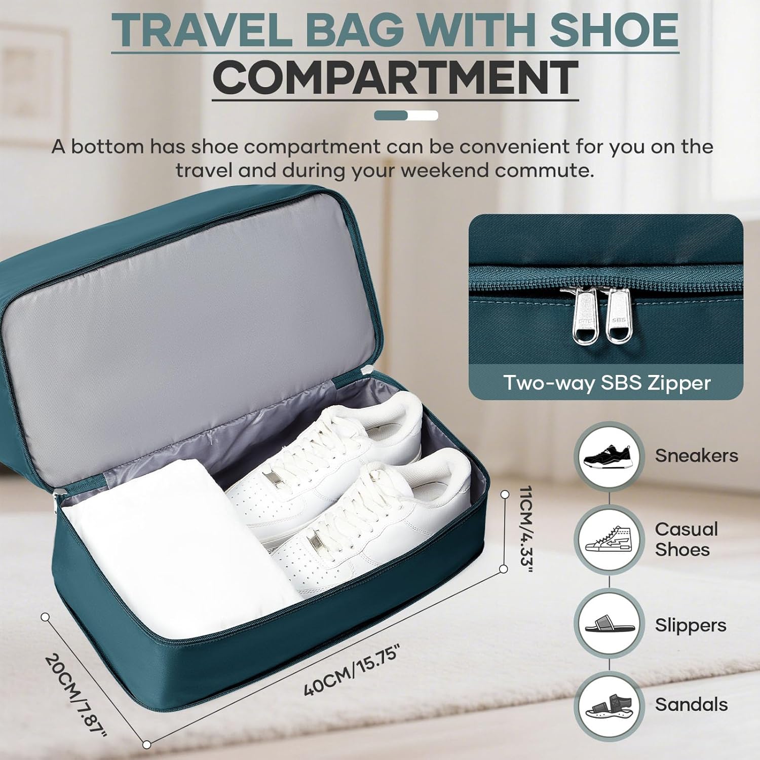 Detalle de For Ryanair Airlines Underseat Cabin Bag 40x20x25cm – Expandable Weekend Carry On with Wet Pocket