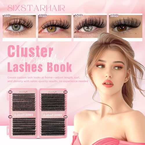 Detalle de Sixstarhair kit de faux cils en bouquets, 60D à 150D, 10–16 mm