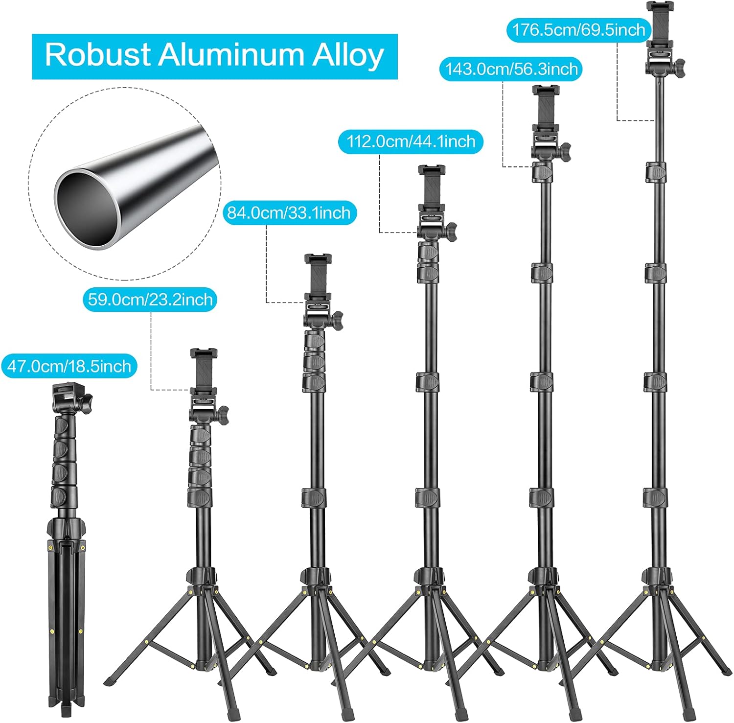 Thumbnail 2 de YOTOC version 1.7m Phone Tripod Stand