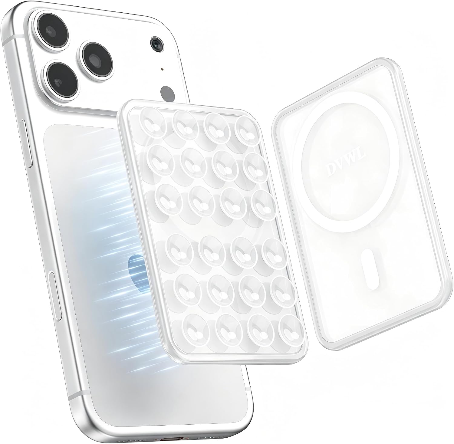 Detalle de Magnetic Suction Phone Mount for MagSafe: Clear Octo Cup Buddy Sticky Grip for iPhone