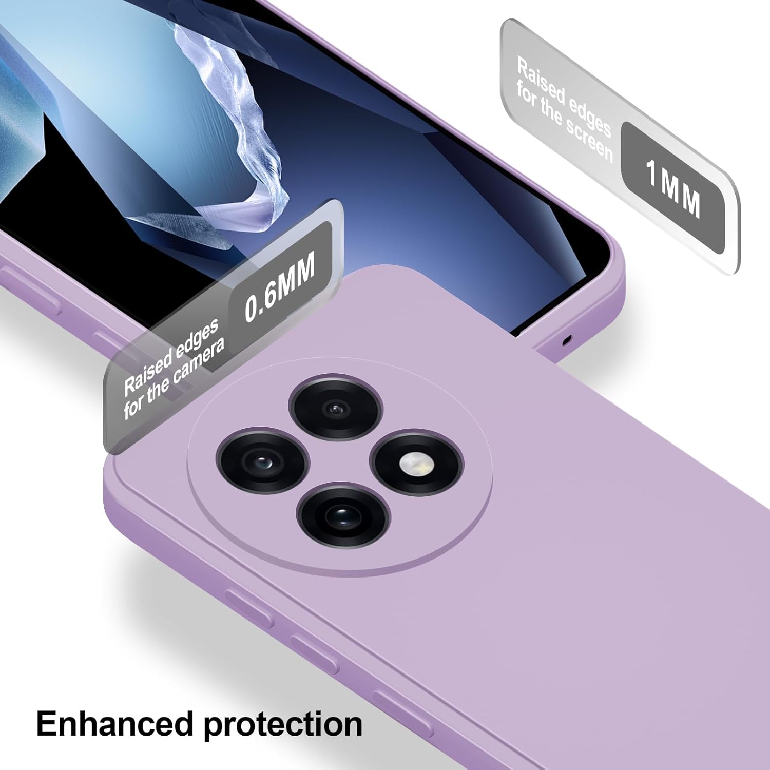 Thumbnail 5 de Btstring Hülle für OnePlus 13R – Hochwertiges Silikon case mit Mikrofaser-Innenfutter (Helles Lila)