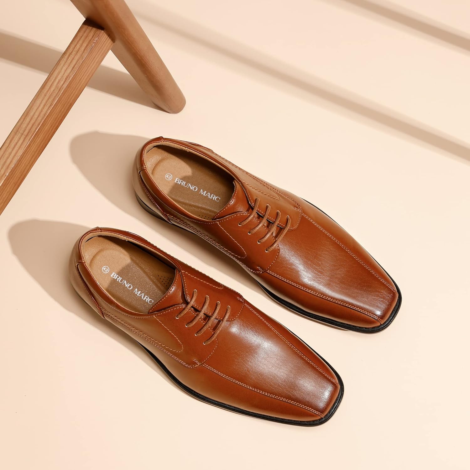 Thumbnail 5 de Bruno Marc Scarpe Oxford Uomo in Pelle: Stringate Derby Basse, stile vintage elegante