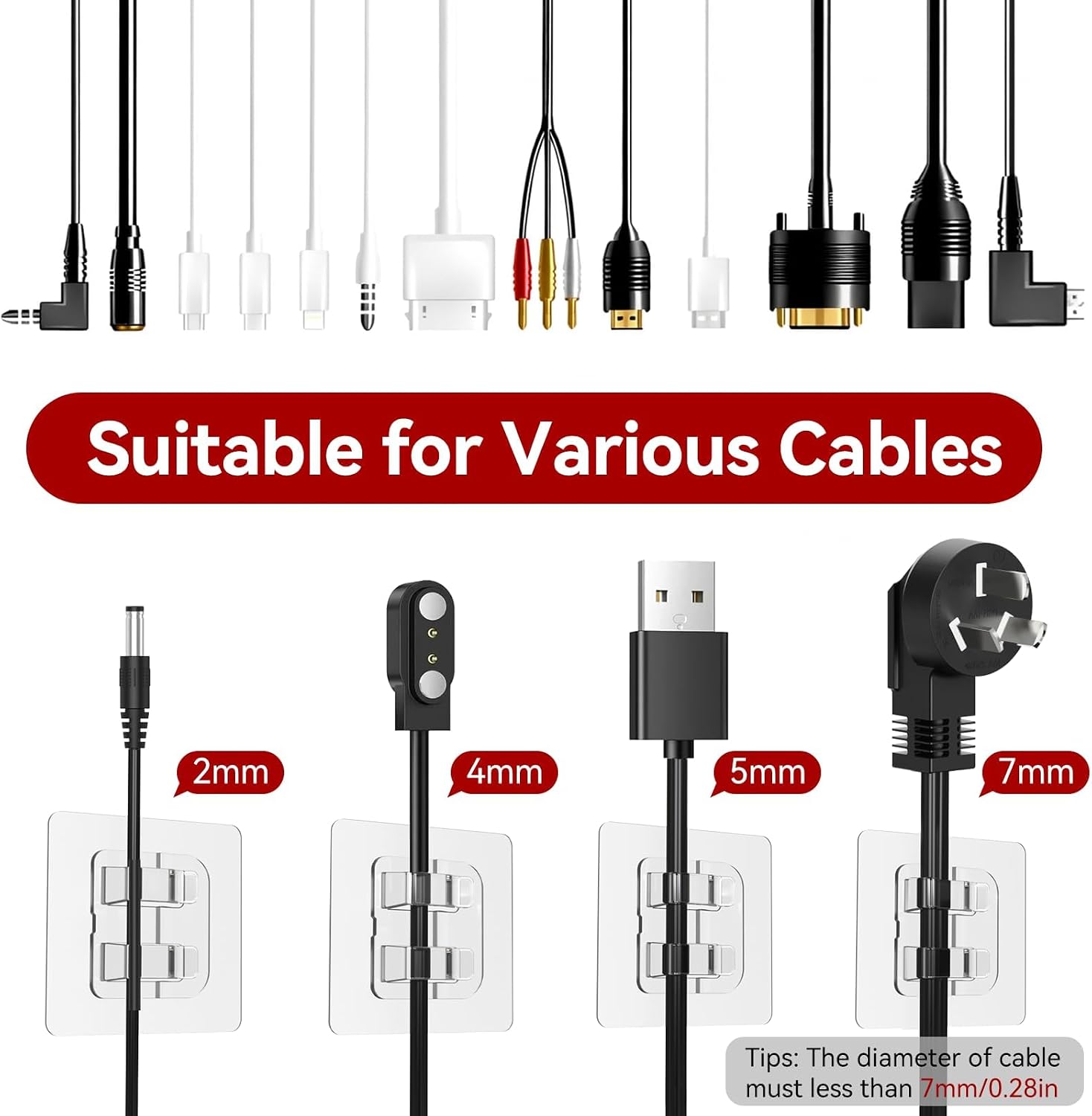 Detalle de Latoxcaa 25pcs Outdoor Light Hooks – Stick on Cable Clips for Fairy Lights and Decorations