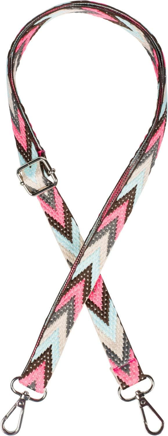 Thumbnail 6 de styleBREAKER Tracolla della borsa stretta regolabile a zig-zag colorato — intercambiabile e unisex 02013023
