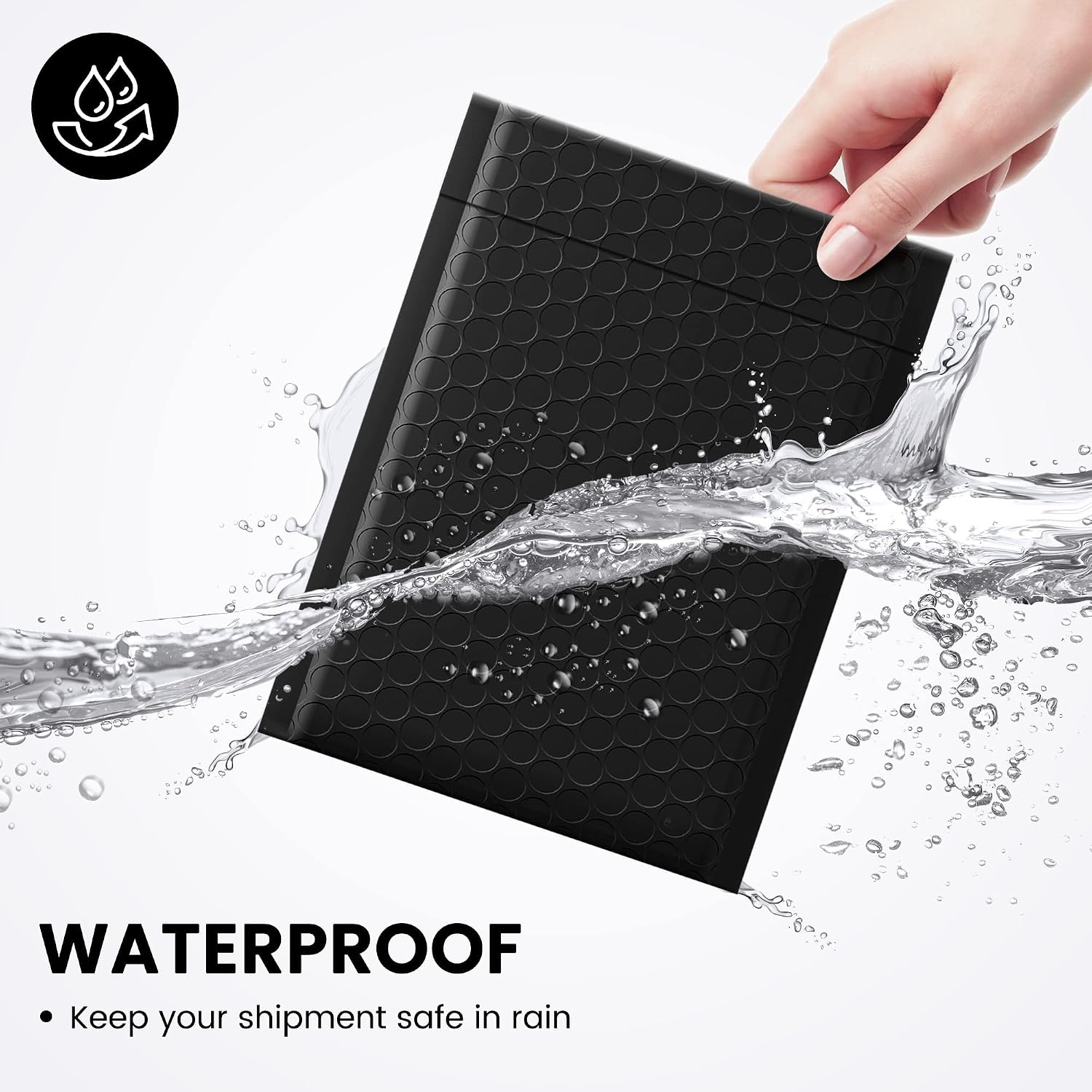 Detalle de Switory 100PCS Padded Envelopes A5 Bubble Mailers – Matte Black, Waterproof, Tear-Resistant, Self-Adhesive (6x9 Inch)