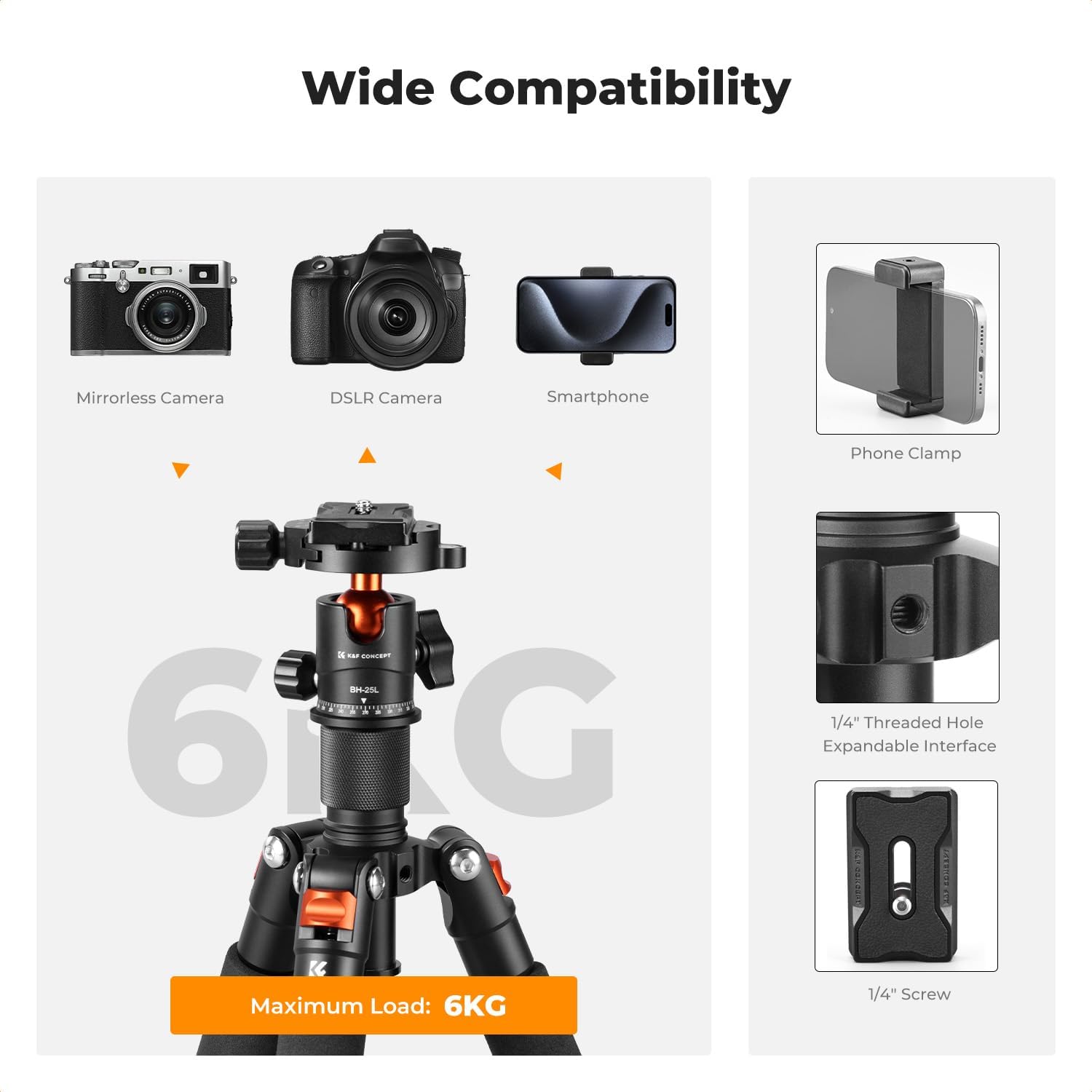 Thumbnail 6 de K&F CONCEPT Mini Desktop Tripod 52cm