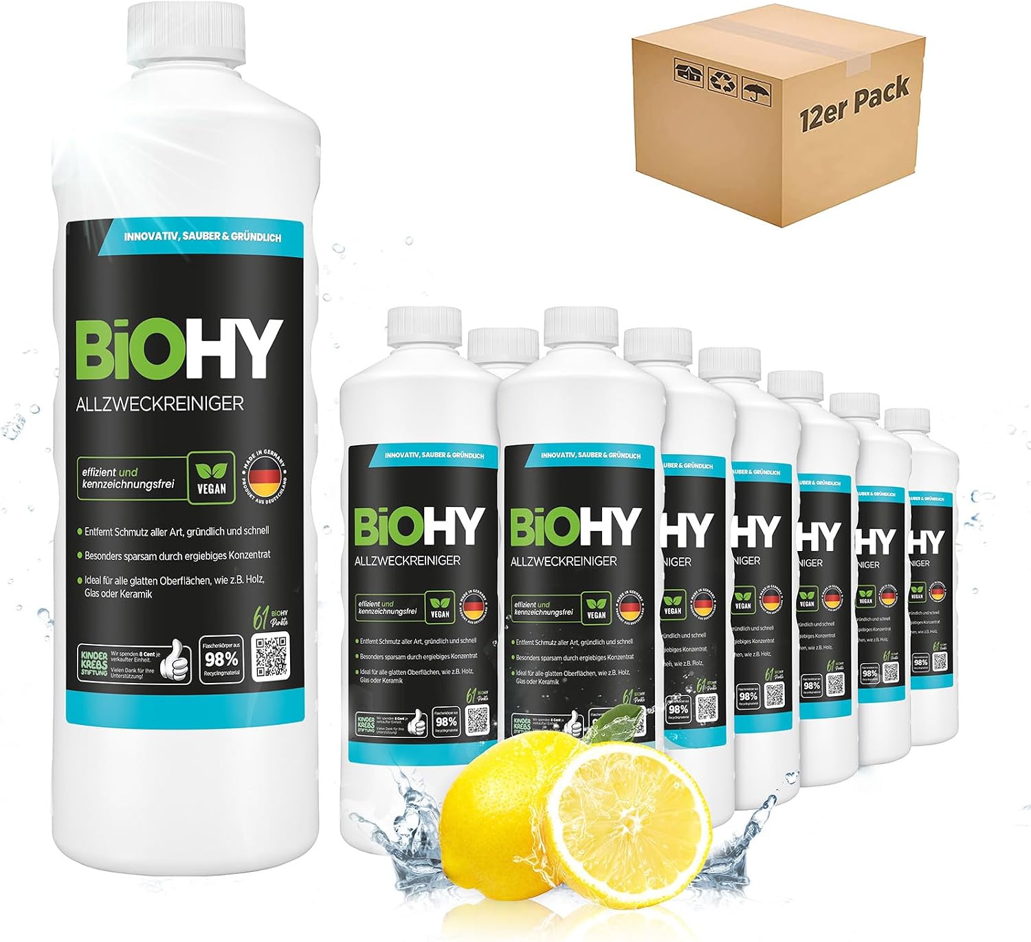 Detalle de BIOHY allesreinigerconcentraat 12 x 1 liter voor vloer en huishouden