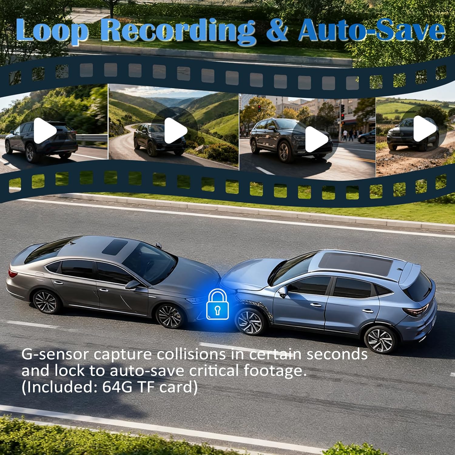 Thumbnail 4 de 8.1" HD Carplay Screen 2K Dash Cam