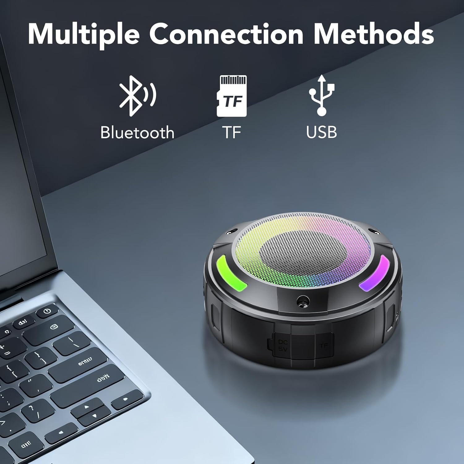 Thumbnail 4 de Tragbarer Mini Bluetooth Lautsprecher mit LED-Licht, IP68 & Schwimmfunktion – Musikbox für Dusche, Wandern & Reisen