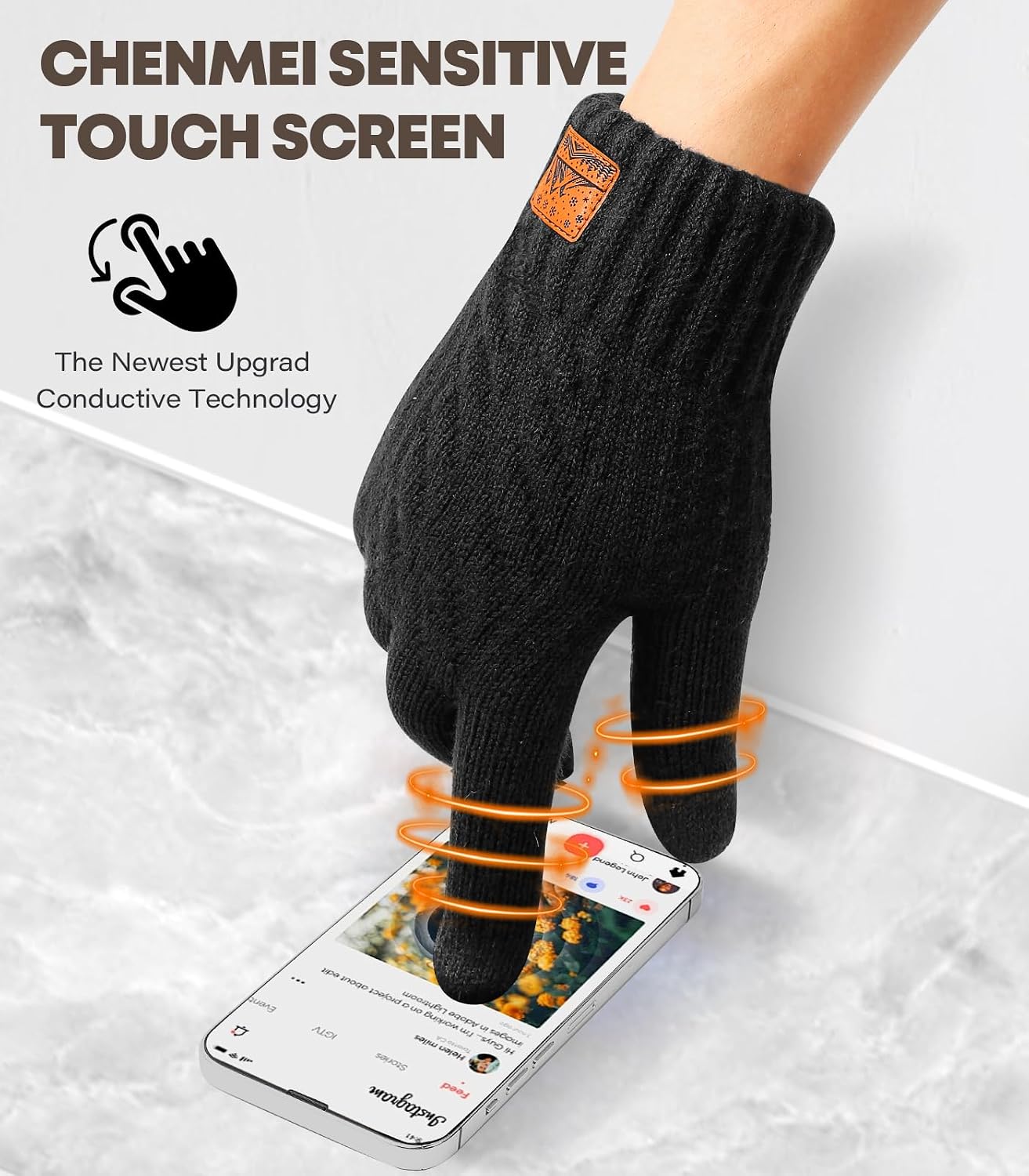 Detalle de CHENMEI Winter Gloves Touchscreen