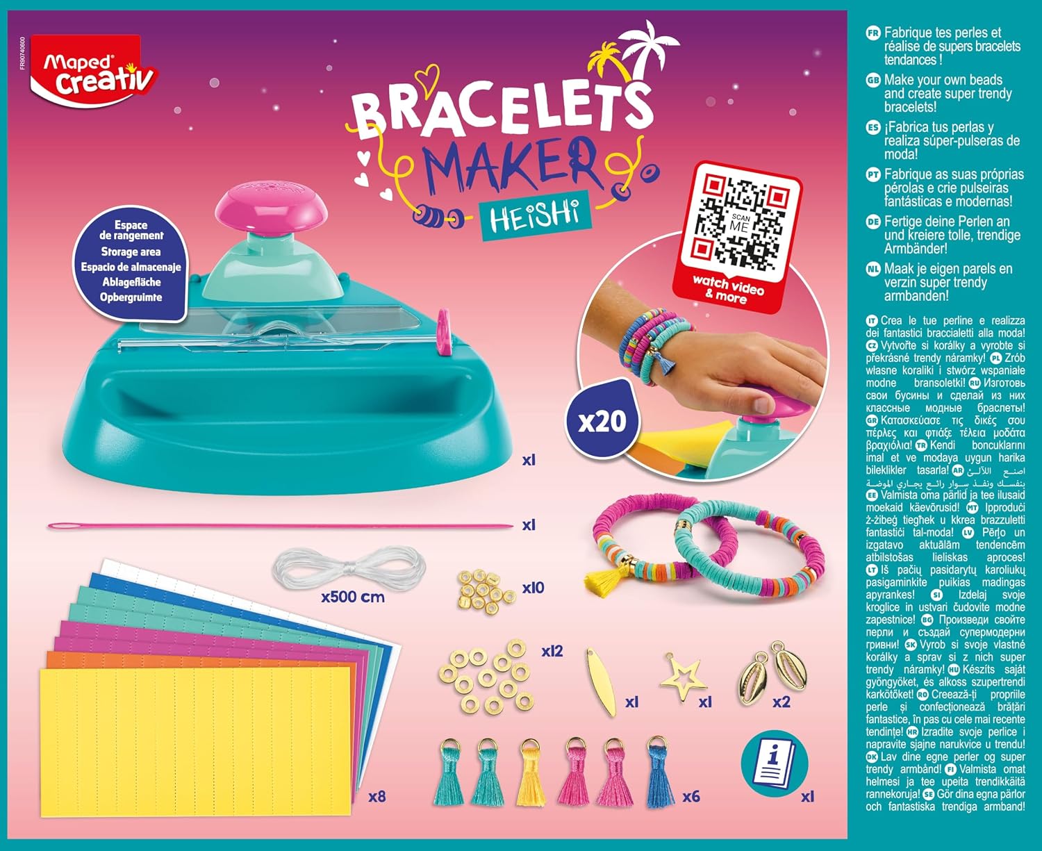 Detalle de Maped 907406 Heishi Bracelet Maker – zestaw do robienia bransoletek