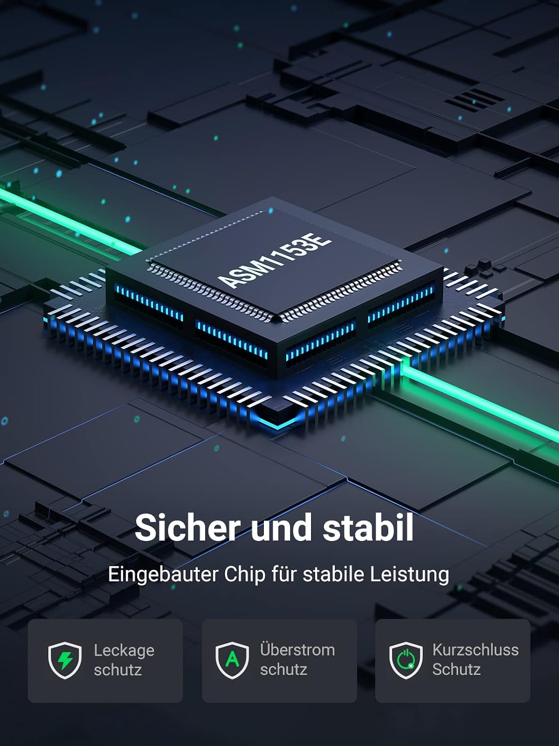 Detalle 2 de UGREEN SATA-Adapter USB 3.0 für externe 2,5" & 3,5" SATA-SSDs und HDDs (UASP, SATA III)