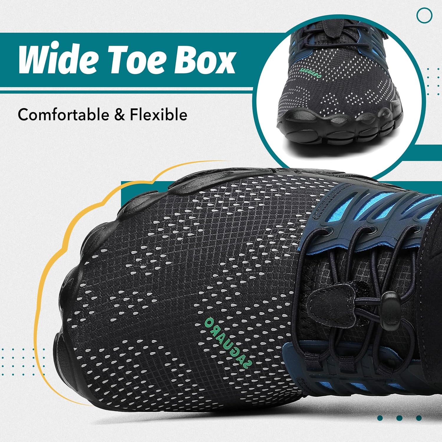 Thumbnail 1 de SAGUARO Barfußschuhe Outdoor Unisex – Breiter Zehenbereich, Zero-Drop Sohle, Gr. 36–48