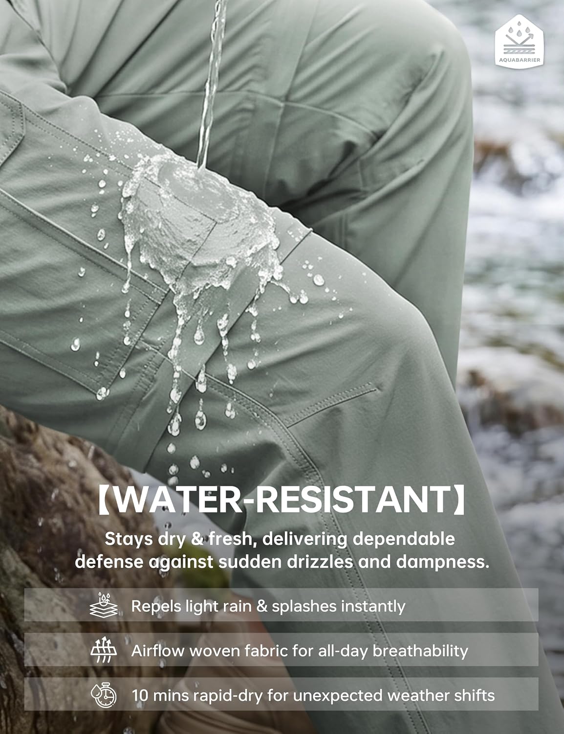 Detalle 2 de NATUVENIX Men's Hiking Pants Nylon-Spandex