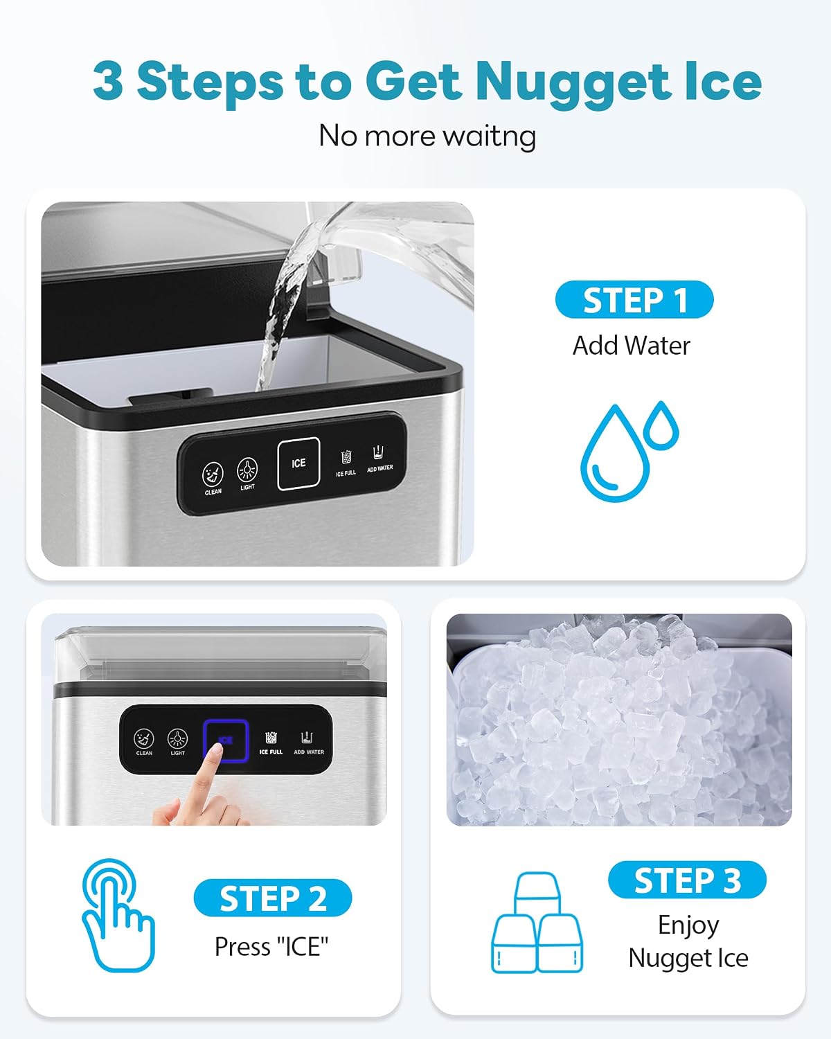 Detalle 2 de SenCre Nugget Ice Maker 40 lb Capacity