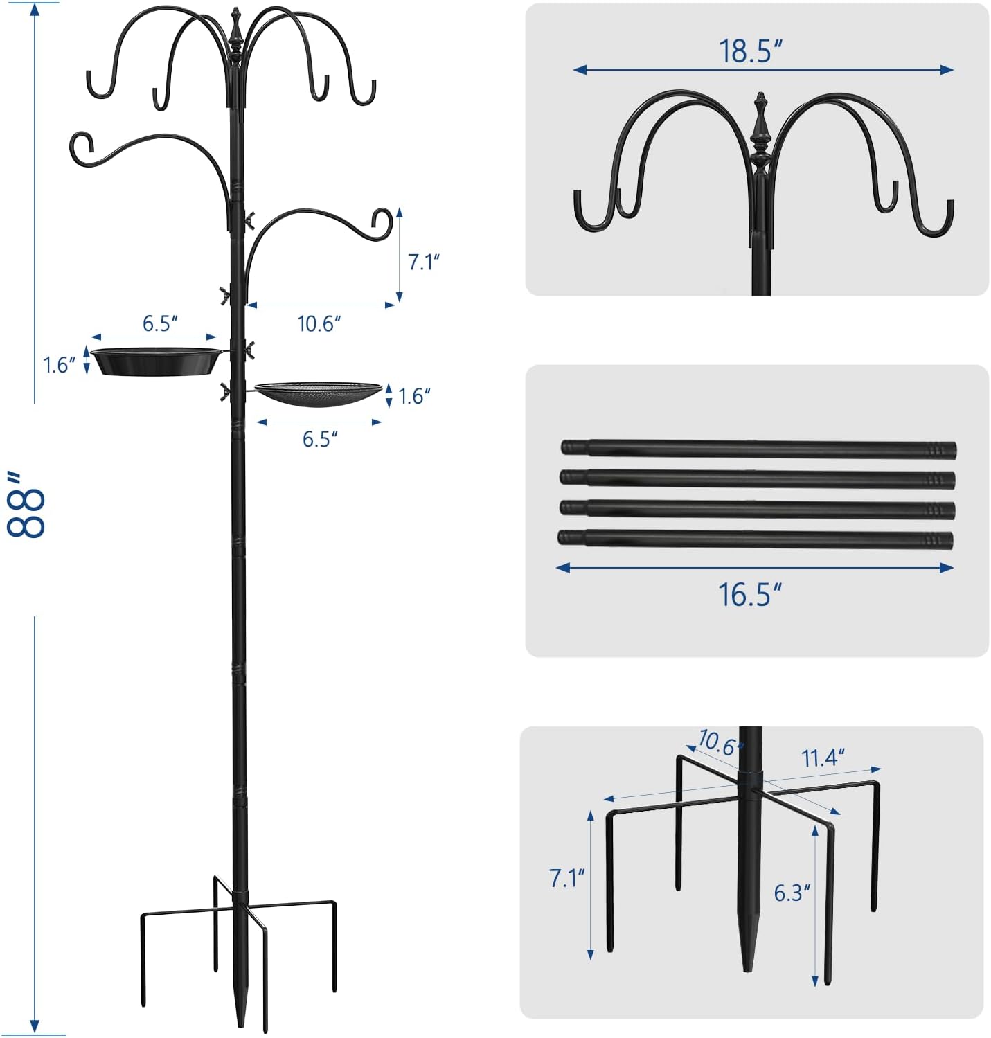 Detalle de Newthinking Bird Feeders Hanging Station 224cm: All‑in‑one Outdoor Feeding & Water Station