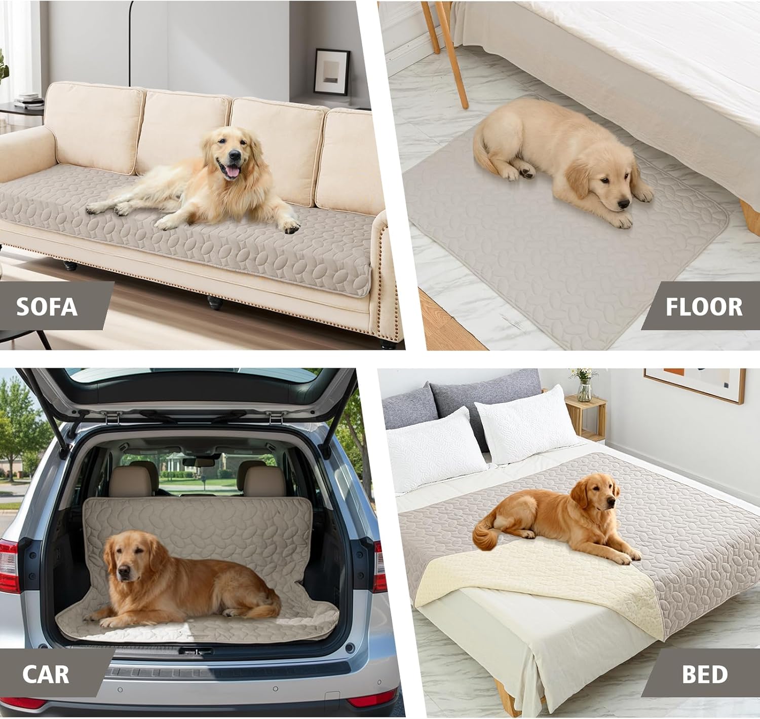 Detalle de Ameritex Waterproof Pet Bed Cover Anti-Slip Dog Bed Blanket for Sofa and Furniture (Khaki, 30x70 Inch) – Pack of 1