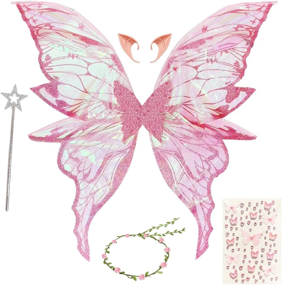 Detalle de Feenflügel Kostüm 78 x 79 cm Rosa