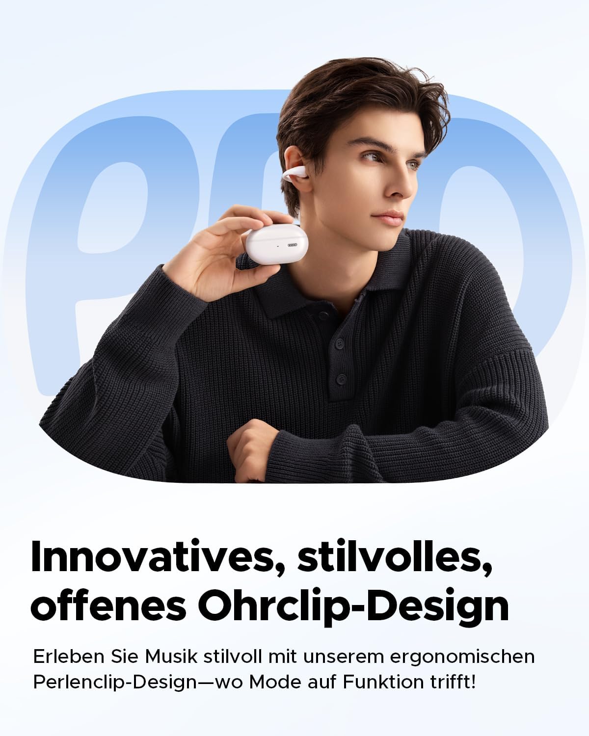 Thumbnail 1 de SoundPEATS PearlClip Pro Open-Ear Bluetooth-Kopfhörer mit Clip (Bluetooth 5.4, IPX5, 24 Std.)