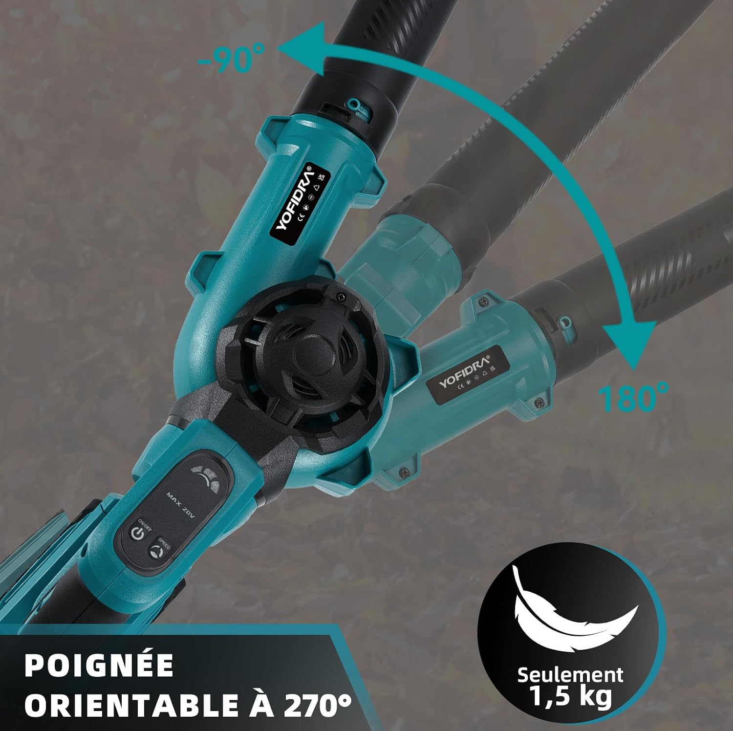 Detalle de YOFIDRA sku4G6429Y draadloze bladblazer, 280 km/u en 3 snelheden