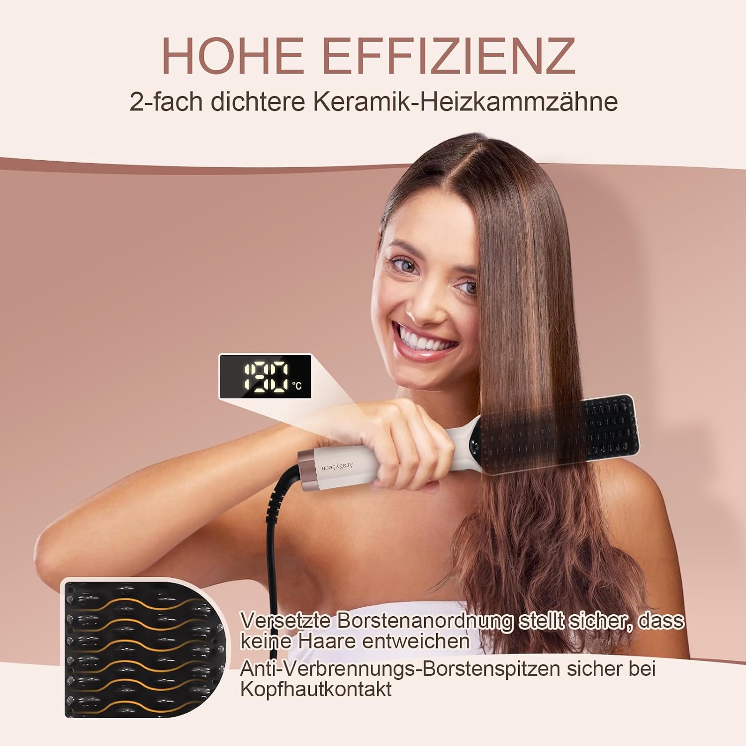 Detalle 2 de AraSyleon Glättbürste 16 Temperaturstufen