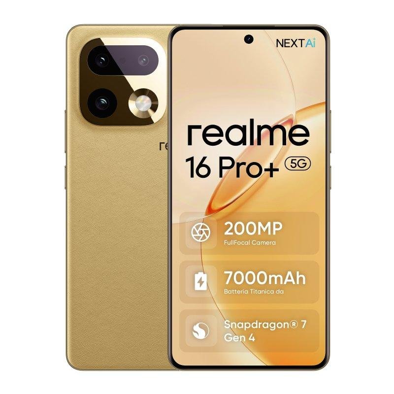 Detalle 2 de Realme 16 Pro Plus 5G 12GB/512GB, 6.8" AMOLED, color Oro