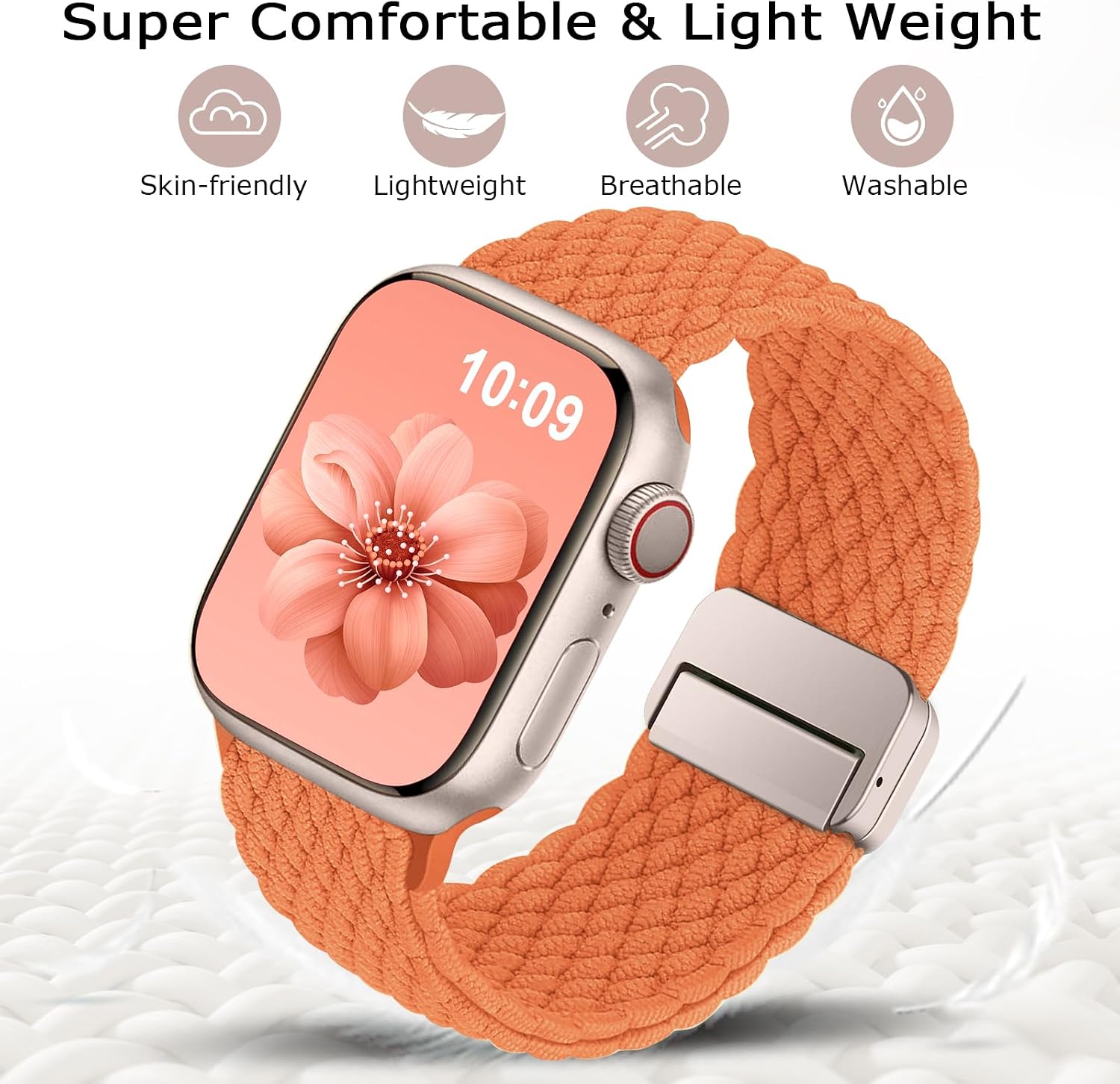 Detalle 2 de Higgs braided magnetic stretch strap for Apple Watch (38–49mm)