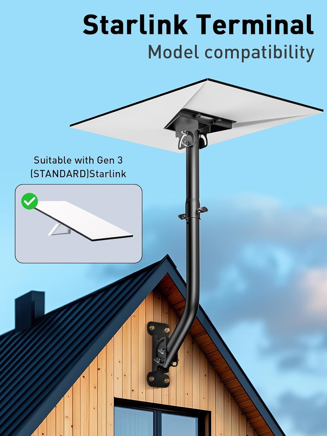Thumbnail 3 de Starlink Gen 3 Mount 360° Adjustable V3 Wall Mount