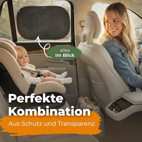 Detalle 2 de CARAMAZ Sonnenschutz Auto Baby mit UV Schutz, Opti-Dark GSM100+ – Verdunklung 51x31cm (2 Stück) inkl. Saugnapf