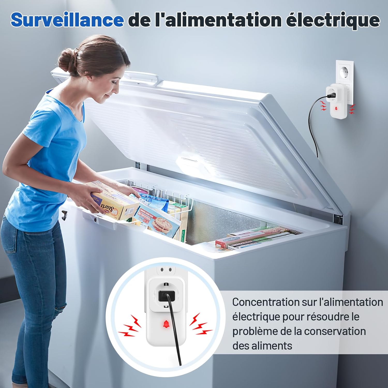 Thumbnail 4 de COTINSE Avviso allarme mancanza corrente con LED e volume regolabile (0–110 dB)