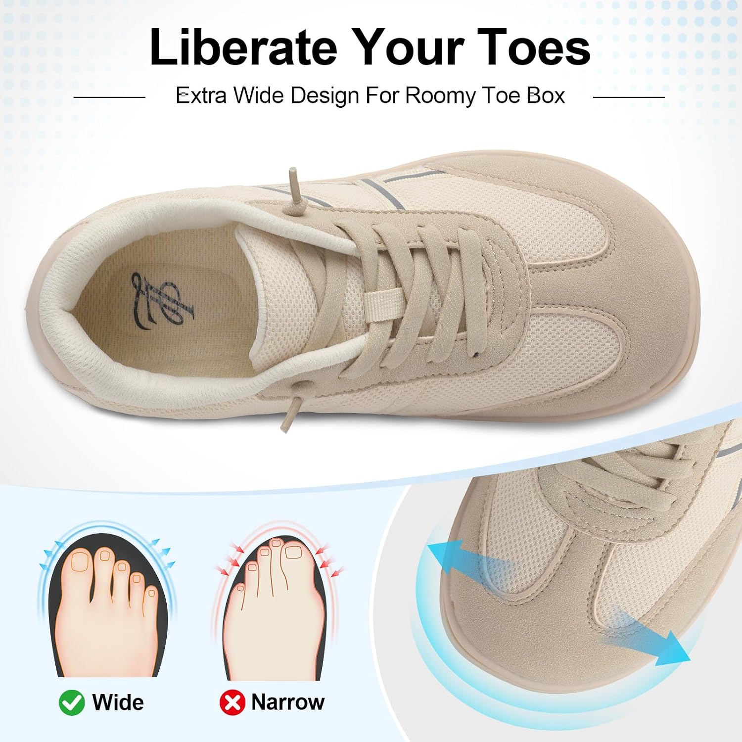 Detalle de LeIsfIt Women's Walking Sneakers in Mesh