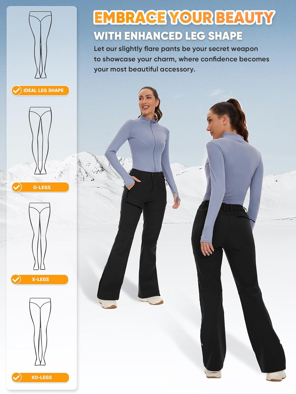 Detalle de Cycorld Women's Snow Ski Pants Fleece Lined Waterproof Flare