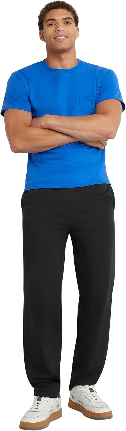 Detalle de Hanes A650 Men's EcoSmart Fleece Sweatpants with Pockets and Open Hem