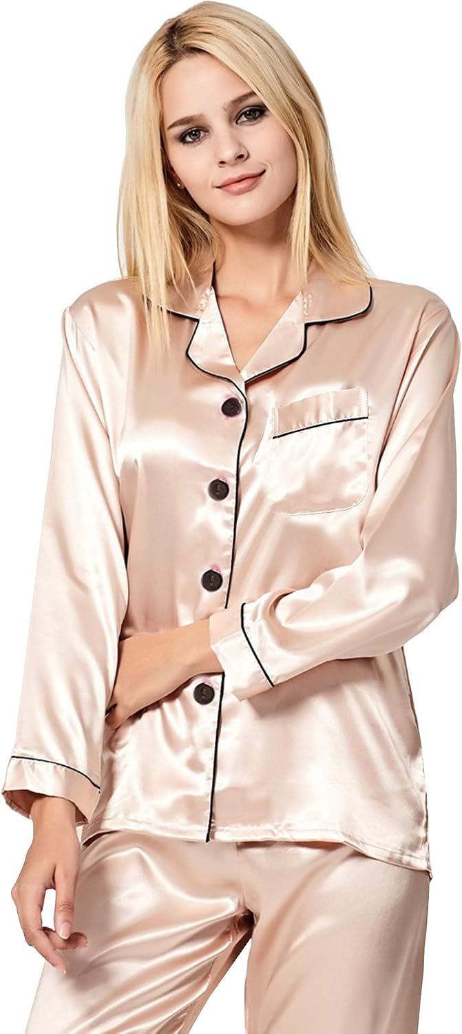 Detalle de Pyjama set silk satin pyjamas