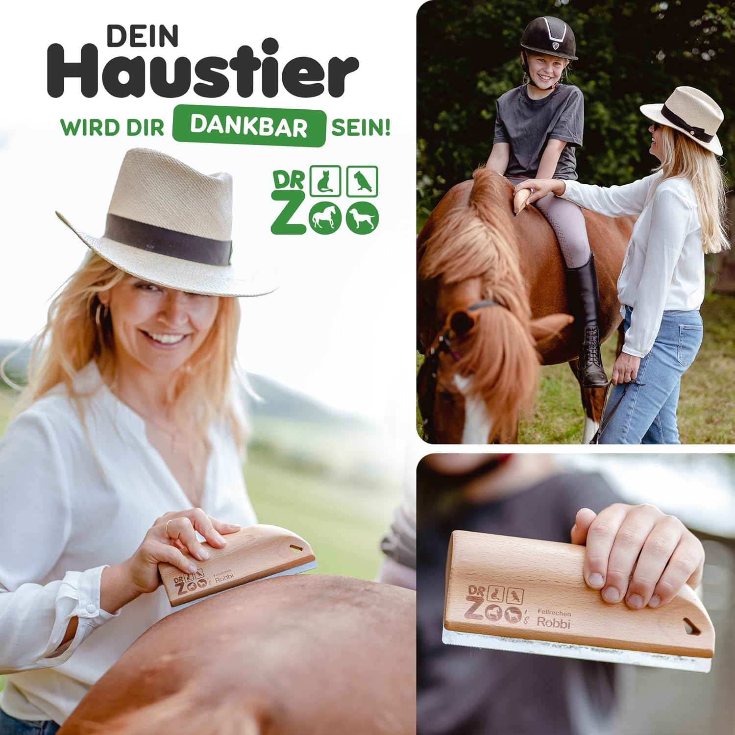 Thumbnail 4 de DR Zoo Pferdestriegel Robbi Edelstahl