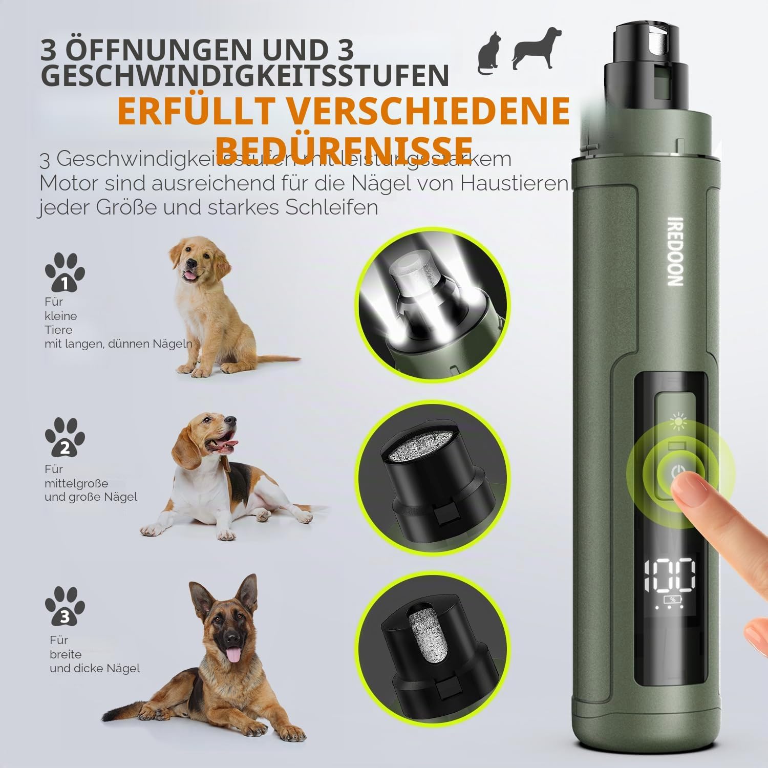 Thumbnail 1 de IREDOON Profi Krallenschleifer für Hunde
