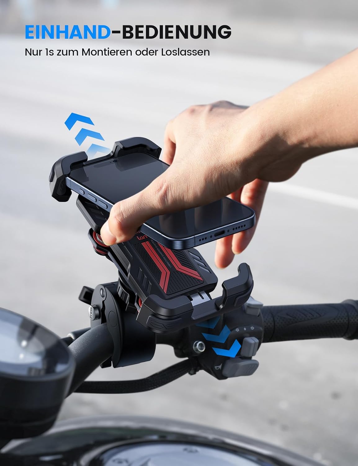 Detalle 2 de Lamicall Motorrad Handyhalterung 360° Drehung