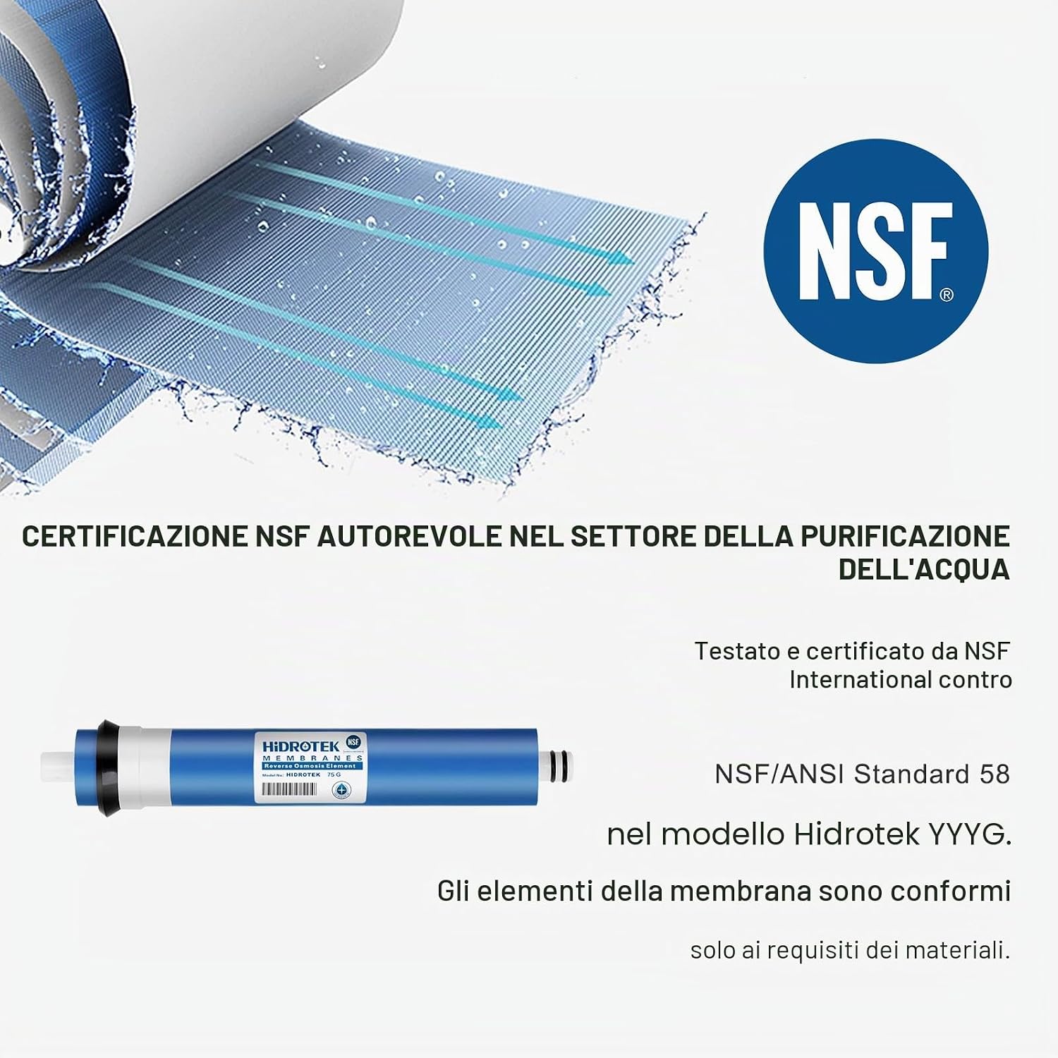 Thumbnail 1 de Geekpure Universale Compatibile 75 GPD membrane Osmosi Inversa – Certificata NSF