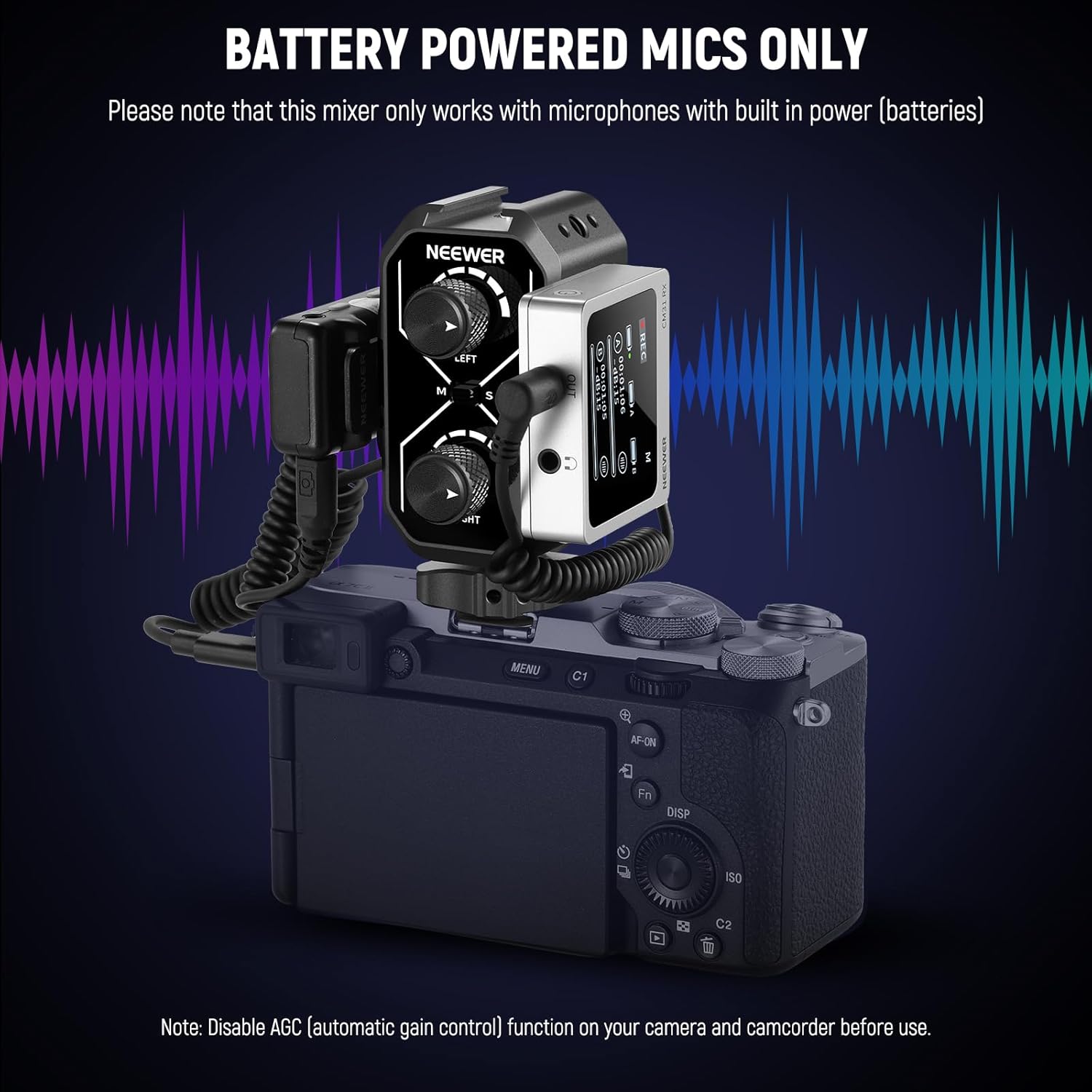 Thumbnail 4 de NEEWER MM01 : adaptateur de mixage audio pour 2 microphones (double canal) avec câble TRS 3,5 mm