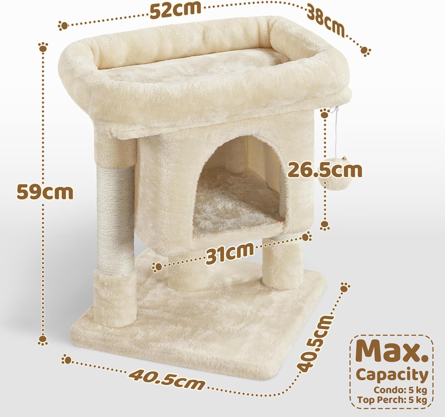 Thumbnail 2 de Yaheetech Cat Tree Tower 52 cm Top