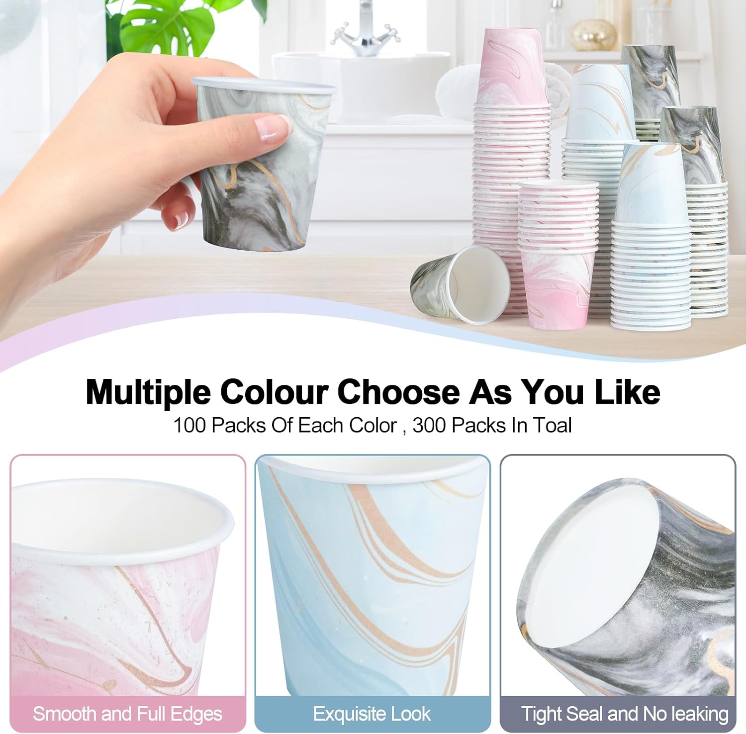 Detalle de Huifany 5 oz Paper Cups 300 Pack 🥤