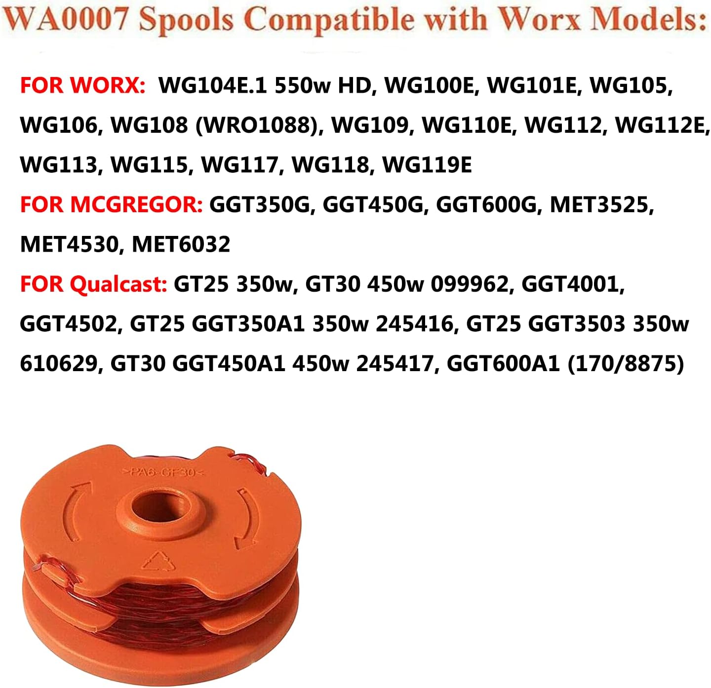 Detalle de MOECSHSY Strimmer Spool Replacement (1.6mm) for McGregor & Worx strimmers