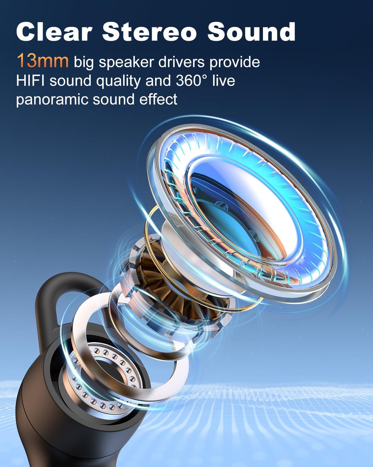 Thumbnail 3 de New Bee Bluetooth Headset V5.1 with Dual ENC Mic & 500mAh Charging Case (up to 50Hrs) – hands-free for driving, office & business