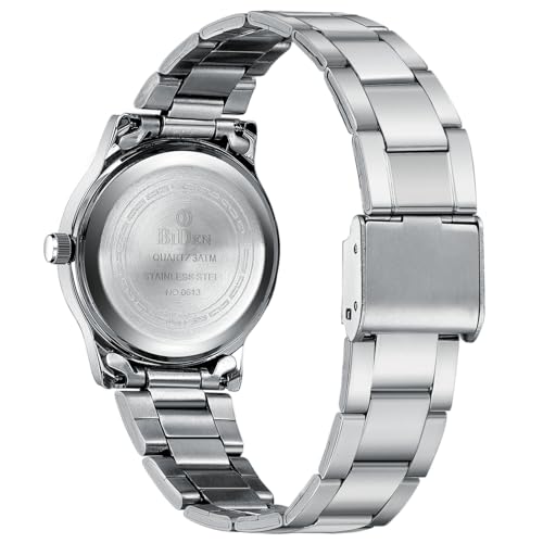 Detalle de LN LENQIN Orologio Uomo Acciaio Inox Analogico Quarzo Datario Impermeabile