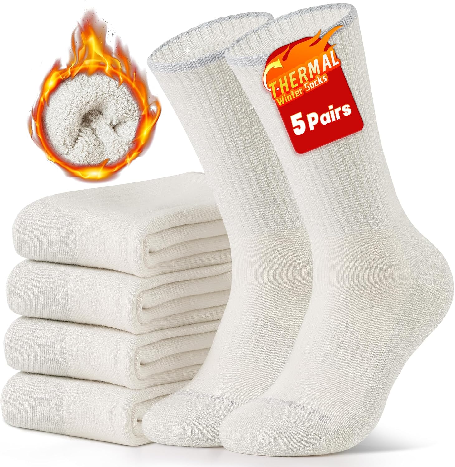 Detalle de CLOSEMATE 5 paires chaussettes thermiques 39-50